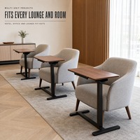 Table d'appoint réglable en forme de C pour canapé, bureau portable pour hôtel, salon et bureaux commerciaux, idéale pour les projets de mise en conformité multi-unités