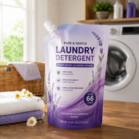 Pochette à bec verseur robuste pour lessive liquide, savon, shampoing, produits nettoyants, sac d'emballage chimique avec poignée, grande capacité