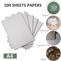 100 Pcs A4 Blanc Couleur Carbone Transfert Graphite Papier Réutilisable Traçage Durable et Écologique