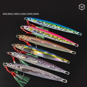 Leurre de pêche en métal Rich One 3DJL62 60g-200g à coulée rapide avec hameçon pour rivière, lac, ruisseau, jigs à lancer lent, brochet - Product Image 4