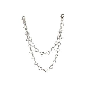 โซ่คาดเอว โลหะผสมสังกะสี ดีไซน์รูปหัวใจผีเสื้อ วงแหวนคู่ ฮิปฮอป สำหรับทุกเพศ โซ่คาดเอวแฟชั่น สไตล์พังก์ ใช้ได้ทุกวัน - Product Image 5