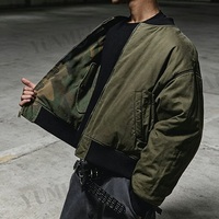 Blouson Bomber Rembourré Réversible en Twill, Style Vintage Délavé Camouflage, Personnalisé pour Hommes - Collection OEM Streetwear