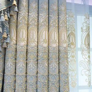 Cortinas y Cenefas Opacas Personalizables Bordadas con Flores y Pliegues Tipo Pinza de Alta Gama Europeas - Product Image 5