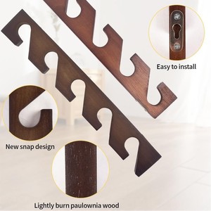 Wall Mounted <b>Wooden</b> Hat Rack With 5 <b>Hooks</b> For Baseball Cap Storage And Display On Wall Or Behind Door - Product Image 4