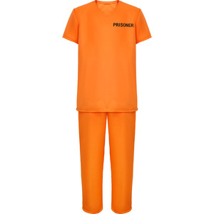 Uniforme de prisión naranja, conjunto de dos piezas, disfraz de juego de rol, talla para adultos - Product Image 1