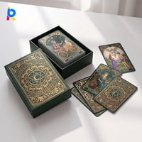Cartes de tarot personnalisées en papier écologique pour illustrations artistiques, logo en relief, fabricant, vente en gros, service d'usine, prix