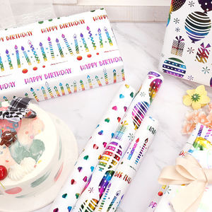 Personalized Branded Logo Custom 80g Luxury Gift Foil Stamping Birthday Wrap <b>Paper</b> <b>Roll</b> for Packaging <b>Wrapping</b> <b>Paper</b> - Product Image 2