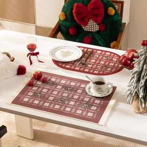 Thiết kế ban đầu giáng sinh placemats hình học bảng mat với rìa HD in PVC placemat cho bàn ăn giáng sinh Đảng - Product Image 5