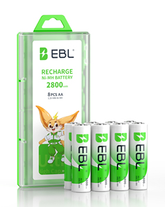 EBL Pack of 8 <b>AA</b> Double a 1.2V <b>Batteries</b> 2800mAh High Capacity Ni-MH <b>AA</b> <b>Rechargeable</b> <b>Batteries</b> - Product Image 1
