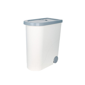 Pet Food <b>Storage</b> <b>Bin</b> Rectangle Flip Top Lid Moisture Proof Freshness Preservation Kitchen Use White Color - Product Image 3