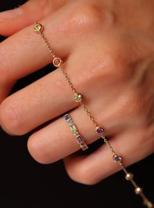 Xinfly Ladies Fine Jewelry <b>Set</b> 18K Yellow Gold and Colorful Sapphire Ring <b>Bracelet</b> for Parties and Gifts - Product Image 4