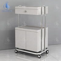 Chariot de rangement à 4 roues avec tiroirs pour salon de beauté, coiffure, maquillage et tatouage