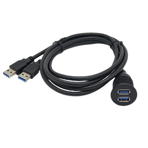 สายต่อขยาย USB 3.0 แบบสองพอร์ต ชาย-หญิง สำหรับรถยนต์ เรือ มอเตอร์ไซค์ แผงหน้าปัด กันน้ำ สายส่งข้อมูล - Product Image 1
