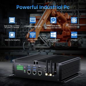 มินิพีซีอุตสาหกรรมไร้พัดลม Partaker รุ่น I7 1355U I5 1335U 3x2.5G LAN 2xDDR5 PCIe4.0 8xCOM GPIO ไฟร์วอลล์ NAS คอมพิวเตอร์ I6 ทนทาน ฝังตัวในตัว - Product Image 4