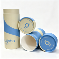 Tube en papier biodégradable et recyclable pour thé en vrac, avec étiquetage personnalisé, finition mate et bord roulé