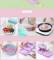 Dessin animé carré crème glacée Popsicle moule en Silicone de qualité alimentaire glaçon et boîte modèle Logo personnalisé pour la nourriture faite maison