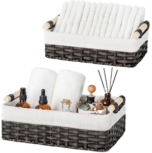 Wicker lưu trữ giỏ lót bằng mây trang trí nhà vệ sinh trở lại lưu trữ giỏ đơn giản thời trang Nhà Máy bán hàng trực tiếp - Product Image 1