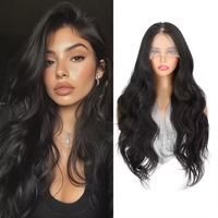 Perruques synthétiques résistantes à la chaleur de 24 pouces, longues et volumineuses, pour femmes noires, perruques Lace Front 13*6, ondulées, prix de gros