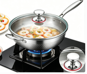 Poêle à frire en titane pur avec couvercle en verre, poêle antiadhésive non revêtue, compatible induction - Product Image 5