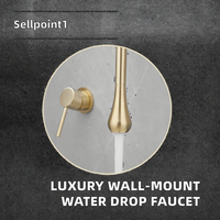 Robinet de lavabo de salle de bain moderne de luxe en laiton, à poser, avec bec en forme de goutte d'eau, mitigeur monocommande avec cartouche céramique et débit contrôlé