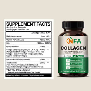 Suplemento nutricional de alta calidad, soporte de elasticidad de la piel, cápsulas de colágeno para adultos con cápsula de biotina resveratrol - Product Image 2