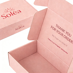 Caja de Envío para Ropa, Embalaje Personalizado para Comercio Electrónico, Caja de Cartón Corrugado Tipo E con Tapa Superior, Fabricante Personalizado - Product Image 2