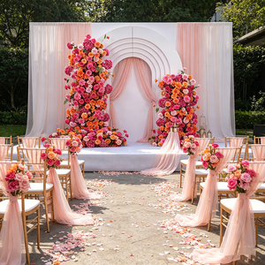 Fleurs artificielles, décoration de mariage, arrangement floral de fond, centre de table pour anniversaire, toile de fond florale, décor - Product Image 1