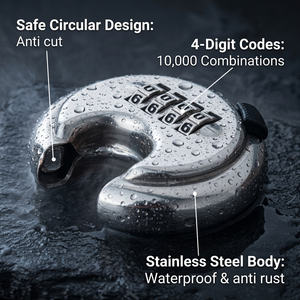 <span class=keywords><strong>Cadenas</strong></span> <span class=keywords><strong>à</strong></span> disque de 70 mm de bonne qualité, sécurisé, étanche, en acier inoxydable, <span class=keywords><strong>cadenas</strong></span> rond <span class=keywords><strong>à</strong></span> combinaison - Product Image 1