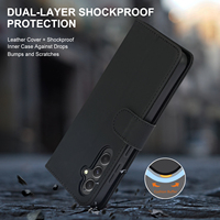 Étui de téléphone portable en gros A55 A35 portefeuille livre étui en cuir pu pour samsung S24 S25 FE ultra plus