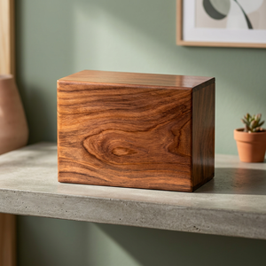 Solid Rosewood Plain Eco-Friendly Economical <b>Medium</b>-Sized Baby Pet-Friendly Urn 7x5x4" 80 Cu Inches CITES Certified | Ready SHIP - Product Image 2