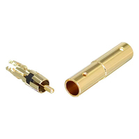 Conector RCA de Audio Dorado de Latón Sólido con Protección Larga, Conector de Soldadura de 10.5mm para Cables de Extensión de Altavoces PA para Exteriores