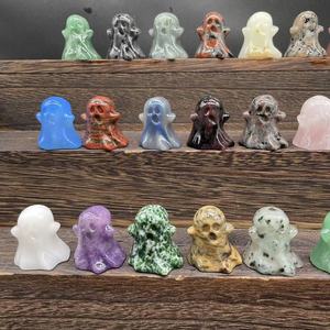 Minifantasma de cristal personalizado, regalo especial de Halloween, decoración de Halloween, piedra Natural, Cuarzo Rosa, 30mm - Product Image 3