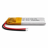 Batería de polímero de litio recargable XL 3.7V 70mAh 401515 LiPo tipo bolsa con PCM para IoT, rastreadores GPS y dispositivos inteligentes portátiles, 500 ciclos