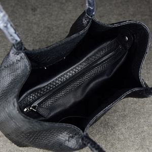 세련된 가죽 핸드백 유럽 패션 숄더 백 맞춤 제작 로고 디자이너 브랜드 가방 파이썬 가죽 지갑 뱀 핸드백 - Product Image 4