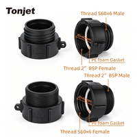 Adaptateur IBC DN50 S60x6 femelle vers BSP mâle 2 pouces pour raccord d'irrigation agricole avec tête ronde et face de port d'entrée