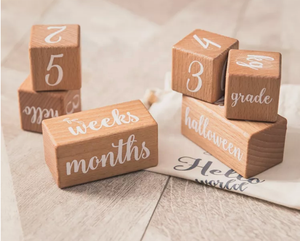 Nouveau-né bébé naissance annonce carte en bois bébé jalon cartes blocs - Product Image 4