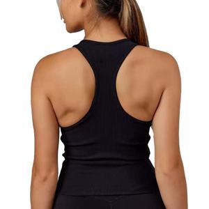 Camiseta Deportiva sin Espalda de Algodón/Spandex Reciclado Transpirable con Logotipo Personalizado OEM para Mujer - Product Image 2