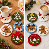 Ensemble de sous-verres capitonnés absorbants pour une décoration festive de luxe faite à la main, protection fonctionnelle de table, cadeau idéal pour la maison