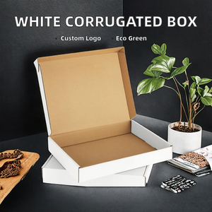 High-End 13x10x2 White Eco-Friendly Kraft Corrugated <b>Shipping</b> <b>Boxes</b> Reusable Mailer Board Small Business Glitter Bronzing - Product Image 2
