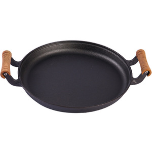 <b>Cast</b> Iron Flat Bottom Pan Round 20cm Non Stick Frying Pan For Pancakes Grilling Meat Breakfast Cooking Durable <b>Hand</b> Wash Only - Product Image 2