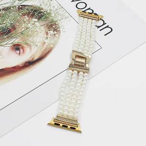 <span class=keywords><strong>Bracelet</strong></span> de perles pour <span class=keywords><strong>femme</strong></span> et fille, 38mm, 42mm, 40mm, 44mm, <span class=keywords><strong>Bracelet</strong></span> de montre en perles fait à la main - Product Image 4