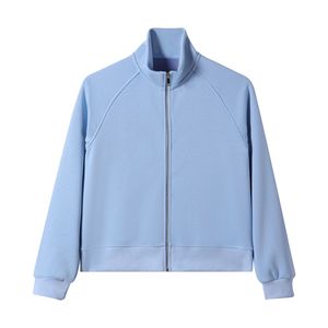 Senza logo/etichette, articoli in stock, OEM e ODM disponibili. Cardigan <span class=keywords><strong>Corto</strong></span> da <span class=keywords><strong>Donna</strong></span> con Zip, Giacca con Collo Alto Foderata in Pile 420g - Product Image 1