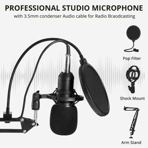 Micrófono con Cable de 3.5mm para Transmisión en Vivo en Estudio, Set BM800 con Soporte, Amortiguador y Filtro P - Product Image 5