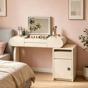 Home Furniture Wooden Makeup <strong>Vanities</strong> Dresser Bedroom <strong>Vanity</strong> Storage Girls White Dressing Table <strong>with</strong> Lights Mirror and <strong>Chairs</strong> - Product Image 3