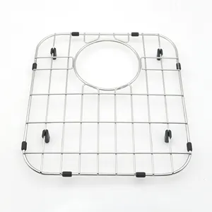 Custom-Made Single Tier 304 Stainless Steel Sink Grid Metal Kitchen Accessories Standing Type Installation Tool Use