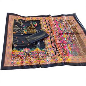 Premium Pure <b>Pashmina</b> Silk Traditional Saree Intricate Weaving Design Wrinkle Free Quick Dry for Festive Wedding Party Work Wear - Product Image 1