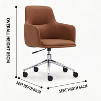 Chaise de bureau en similicuir de qualité supérieure avec réglage en hauteur, design ergonomique semi-enveloppant pour bureau à domicile, salle de conférence