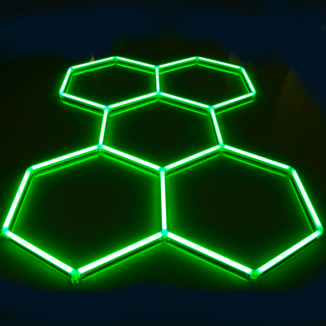 Hexagonal 5hx Grid RGB Full Color Ceiling Detail Honeycomb LED Light for Commercial Auto Show LED Garage Work Light
