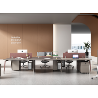 Meubles de coworking design moderne, table de travail pour 4 personnes, cloison de bureau, poste de travail avec armoire mobile