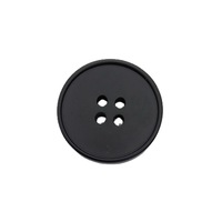Kancing Resin Empat Lubang Warna Hitam untuk Jas Windbreaker, Mantel Jahit Tangan, Celana Bertekstur Bulat